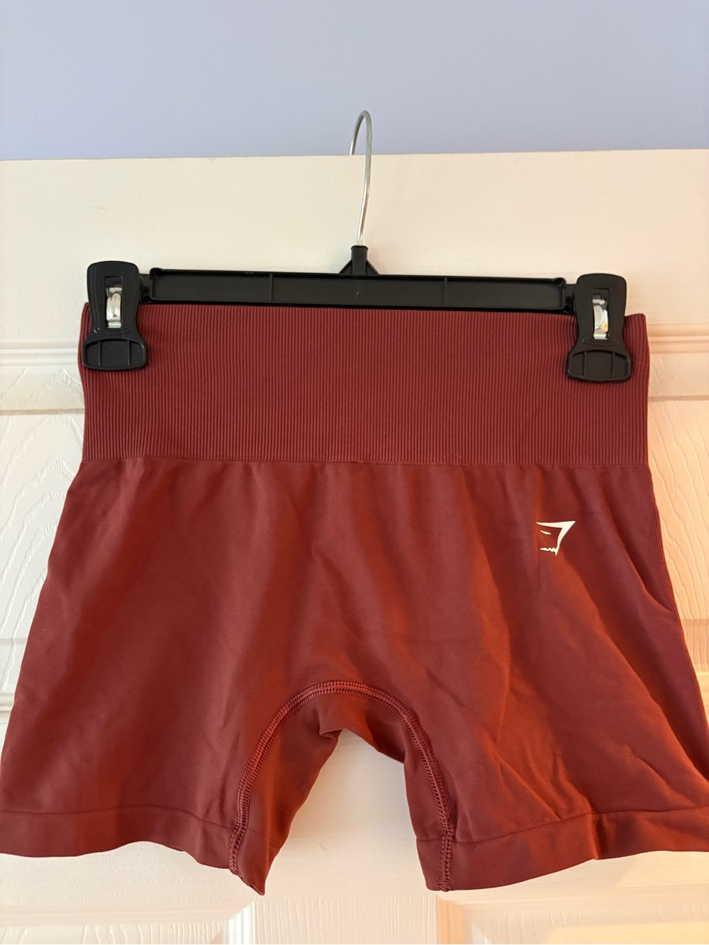 Gymshark High-Waist Seamless Athletic Shorts in Deep Burgundy